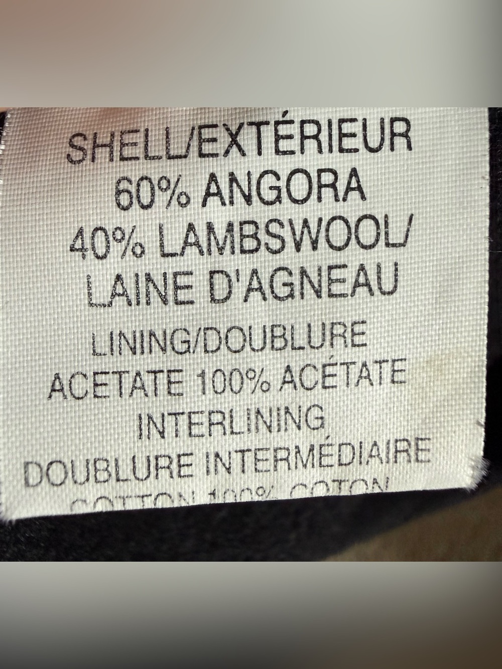 Holt Renfrew Angora Wool Black Coat A-line Single-Breasted Button Jacket Size 6 - Picture 5 of 11